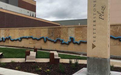 Vetter Stone Plaza Completed; Minnesota River Outline, Changing Lighting Featured